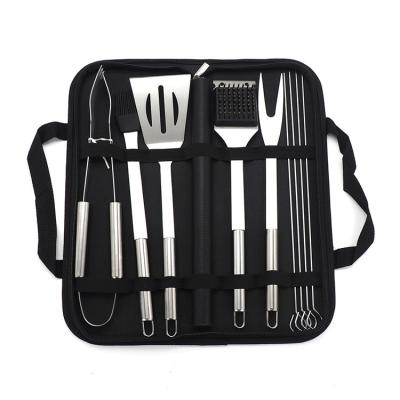 China 10pcs Stainless Steel Barbecue Gill Tools Set With High Quality Easily Cleaned Cloth Bag for sale