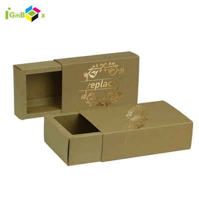 China 100% Recycled Paper Brown Kraft Materials Drawer Paper Box Kraft Paper Gift Box for sale