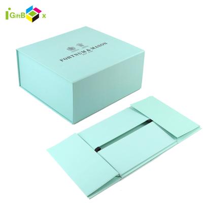 China Single Brand Recyclable With Logo Magnetic Closure Paper Collapsible/Fold/Foldable Gift Box With Ribbon for sale