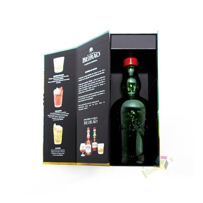 China Recyclable Clear Window Gift Box Wine Package Box With Hole / Rope Handle Wine Bottle Paper Box for sale