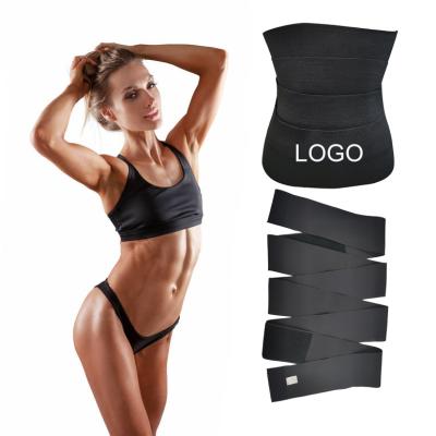 China Custom Logo Antibacterial Control Women Belly Waist Wrap Waist Trainer Adjustable Slimming Belt Waist Trainer for sale