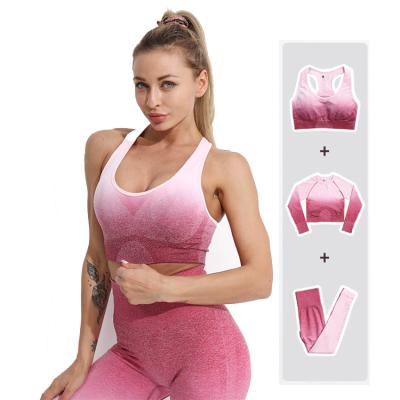 China Dropshipping Breathable Seamless Backless Sports Suit Sports Wear Yoga Leggings Set Gym Wear Women for sale