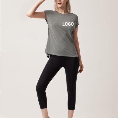 China Summer Sale Yoga Short Sleeve Modal Loose Warm Breathable Women's Printed T-Shirt for sale