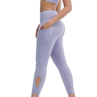 China Wholesale breathable tiktok compression gym pants with pocket fitness yoga wear stretch fitted gaiters for women for sale