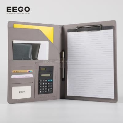 China Multifunction Folder Hot Selling PU Leather File Holder Multifunction Manager A4 Conference Leather Folder With Calculator for sale