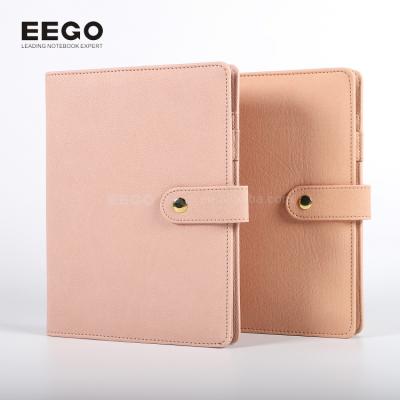 China Hot Sales PU Gratitude Diary A5 Loose Leaf Printed Leather Planner Dotted Notebook Calendar with Pen for sale