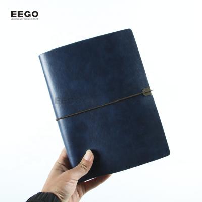 China Hardcover Official Journal Refillable Leather Envelope Calendar Notebook Elastic Custom Printed for sale