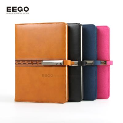 China Hardcover book promotion use and hardcover style PU size a5 plain leather notebook true for sale