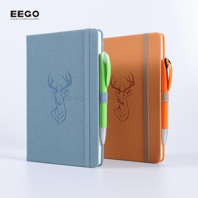 China Promotional Gift Set A5 B5 Office Hardcover Corporate Business PU Notebook Diary Leather Bound Journal With Embossed Logo for sale