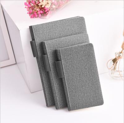 China Factory Price Printed Dotted Journal Custom Color Hardcover Lined Cloth Cover Blank Notebook With Pen Loop for sale