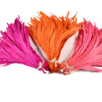 China China Material Wholesale Decoration Feather Fashionable Dyed Color Rooster Saddle Feather Stringed for sale