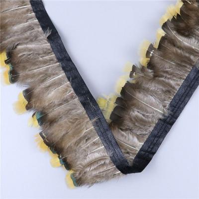 China For Arts And Crafts Bulk Wholesale Cheap Item HS-53 ISO High Quality Luxury Natural Pheasant Feather Fringe for sale