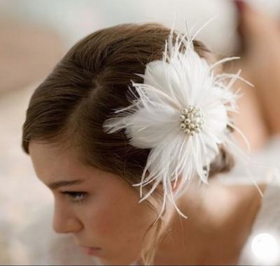 China Hot Selling Feather Feather Flower Accessories Goose Wedding Fashion Decorative Feather Headwear for sale