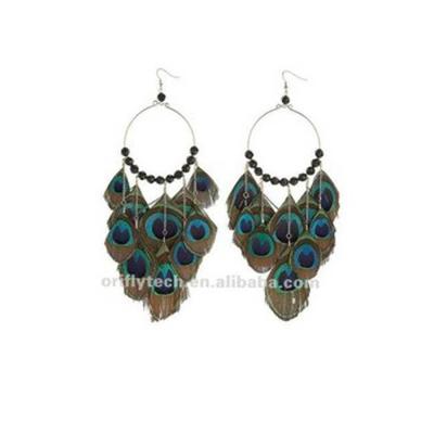 China 2016 Hot Selling Natural Feather ER-48 Feather Factory Supply High Quality Customized Customized Hanging Earring Beautiful for sale