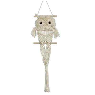 China New Wooden Creative Owl Tapestry Lovely Scented Basket Dreamy Catcher Hanging Decorative Hand - Woven Wall Hanging for sale