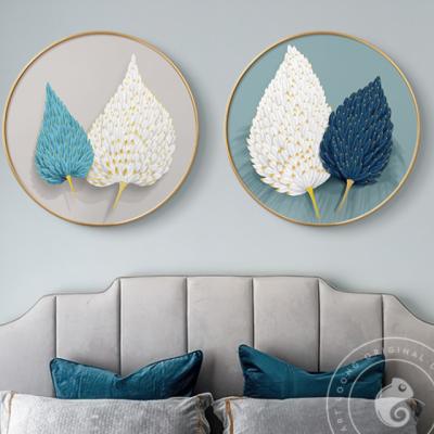 China 3D Art Material Wholesale Home Wall Decoration Feather Wall Picture Hanging Decorative Painting Supplier for sale