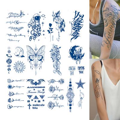 China Custom Tribal Design Tattoo Stickers Maker Back Leg Temporary Oriental Stencil Cultivation Herb Juice Semi Permanent Body Art for sale