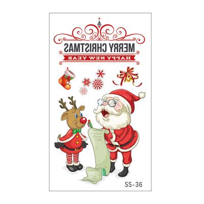 China Temporary Christmas Decoration Temporary Body Tattoos Waterproof Water Transfer Tattoo Stickers For Girls Boys Adults Children Kids for sale