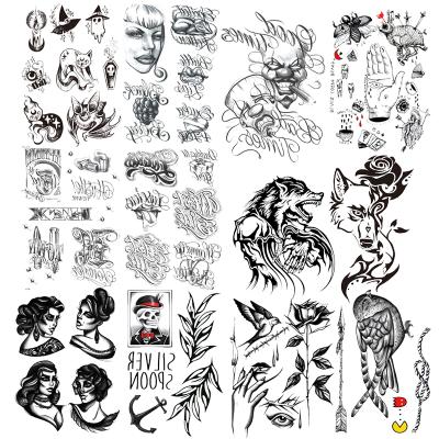 China America Temporary Stylish Decorative Waterproof Classic Letter Tattoo Sticker Cool Halloween Custom Making Temporary Tattoo Stickers for sale