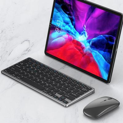 China NEW 3 Modes Rechargeable Keyboard and Wireless Mouse Mini Wireless Keyboard Mouse Combo 2.4G Anti-Ghosting and BT Rechargeable for iPad for sale