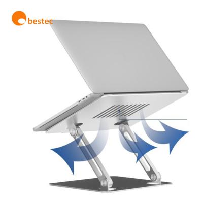 China Newest Laptop Desk Double Raised Adjustable Foldable Aluminum Laptop Stand for sale