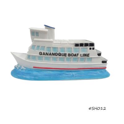 China Europe GANANOQUE BOAT LINE 16.5 Cm US Coast Guard Resin Ship Christmas Ornament for sale