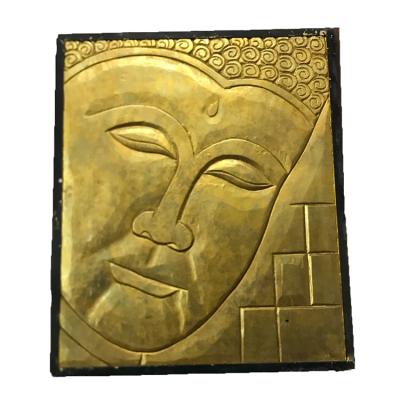 China Handmade MgO Buddha Wall Hanging 3D Canvas Oil Painting Face Painting For Home Decor for sale