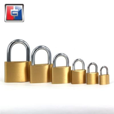 China Factory Wholesale ANTI CUT Fine Heavy Duty Type Safety Best Cheap Small Brass Travel Padlock With Long Shackle for sale