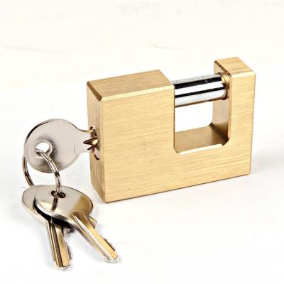 China Anti Cut Rectangular Pin Latch Padlock Anti Hammer Door Rectangle Latch Iron Padlock Anti Theft Safe Block Padlocks for sale