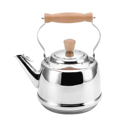 China Viable Manufacturers Promotional Stainless Steel Teapots Safety Lid Kettle Spout Cooking Water Tea Whistling Kettle for sale