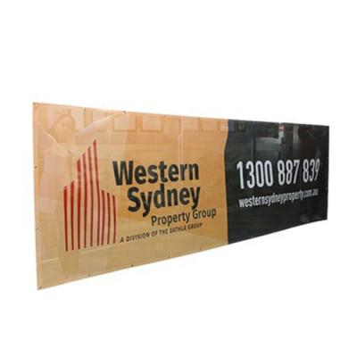 China Healthcare Institutes Anti-wind PVC Vinyl Mesh Banners Outdoor Mesh Barrier Banner Custom Printing With Grommet for sale