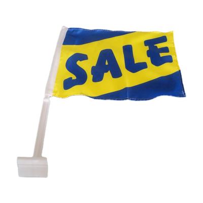 China 2020 Hot Selling Custom Polyester Logo Polyester Car Flag With Pole High Quality Plastic For Advertising Events for sale