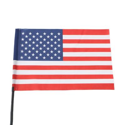 China Advertising Customized Logo Polyester Flag With PVC Or Plastic Pole Handing Flag for sale