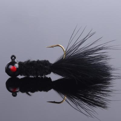 China Lead Sunfish Jig Top Heads Fishing Lure Lead Tackle 1g 2g 3.5g Ice Fishing Lure Feather for sale