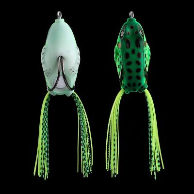 China 10/13/13/15g Double Cavity Plastic Body Bass Snakehead Soft Frog Lure 5/5.5/6/6.5cm Top Hook Rustproof Frog Fishing Lure F001 for sale