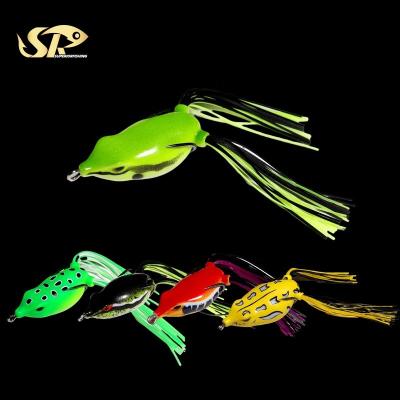 China Superior Superior PVC Frog Lunker PVC Bait Leopard OEM Fishing Lures Topwater Ray Frog Soft Lure F014 for sale