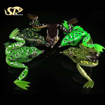 China Realistic PVC Frog Lure Freshwater Jumping Frog Lure Soft Fishing Lure PVC Top Frogs Lure F001T for sale