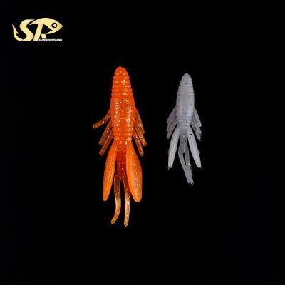 China 2.2/5.4g Top Worm Shrimp Fish 5.5/8cm PVC Crab Lure Glitter Bionic Soft Plastic Fishing Bait CZ181 for sale