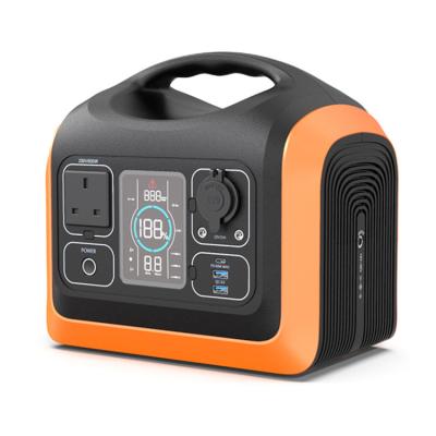 China Outdoor Camping Solar Generator Orange 500watt 600watt UK Support Quick Charging Green Lifepo4 Potable Power Plug for sale