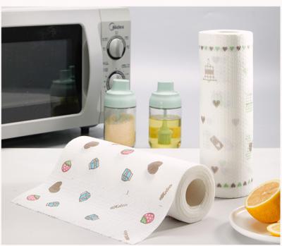 China Eco-friendly Manufacturer Kitchen Tissue Roll Paper Large Logo Printed Water Absorbent Kitchen Dustproof Paper Towel for sale