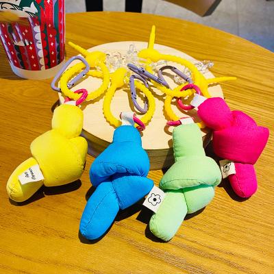 China Exquisite and Cute Modern Wholesale Heart Earphone Girl Heart Candy Color Cloth Twist Pendant Car Key Chain Pendant for sale