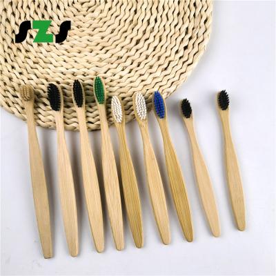 China Disposable Toothbrush Set Eco-Friendly Biodegradable Bamboo Toothbrush Charcoal Bambo Bambu Bamboo Toothbrush for sale