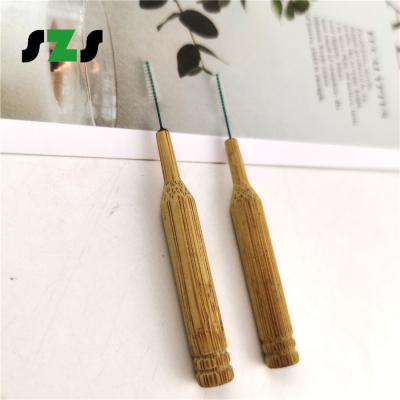 China Natural Biodegradable Between Teeth Cleaner 100% Organic Deep Clean Toothpick Natural Bamboo Interdental Brush for sale