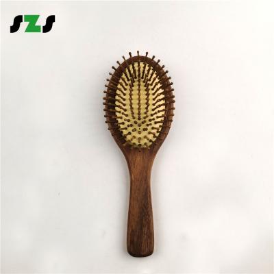 China Customized Eco-friendly Biodegradable Long Handle Massage Scalp Air Paddle Natural Wood Hair Brush for sale