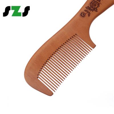 China Highest Quality Customized Natural Double Logo Wooden Comb for sale