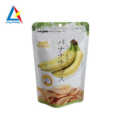 China LIXING BARRIER PACKAGING Snacks Banana Chips Self Holding Plastic Food Packaging Bag for sale