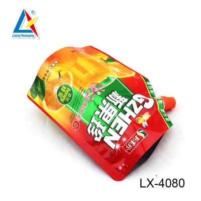 China Juice Wholesale Fruit Juice Stand Up Spout Pouch With Open Top for sale