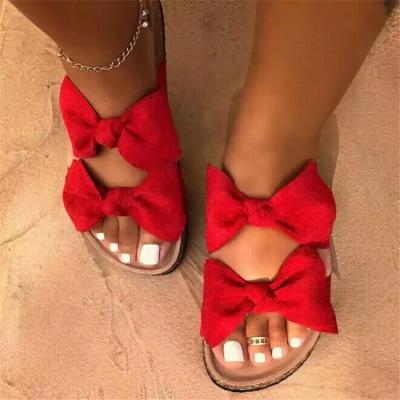 China Fashion Trend Fashion Ladies Bow Tie Home Slippers for sale