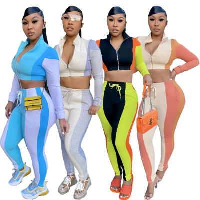 China Anti-pilling Women's Clothing Fall 2021 Plus Size 2 Piece Corset Crop Sportwear High Teams Joggers Suit Sets for sale