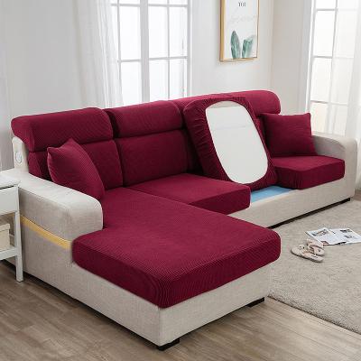 China Magic Strap Modern High Stretch Sofa Cover 3 Pieces Cover Shape Furniture For Luxury Thick Plush Sofa Cover for sale